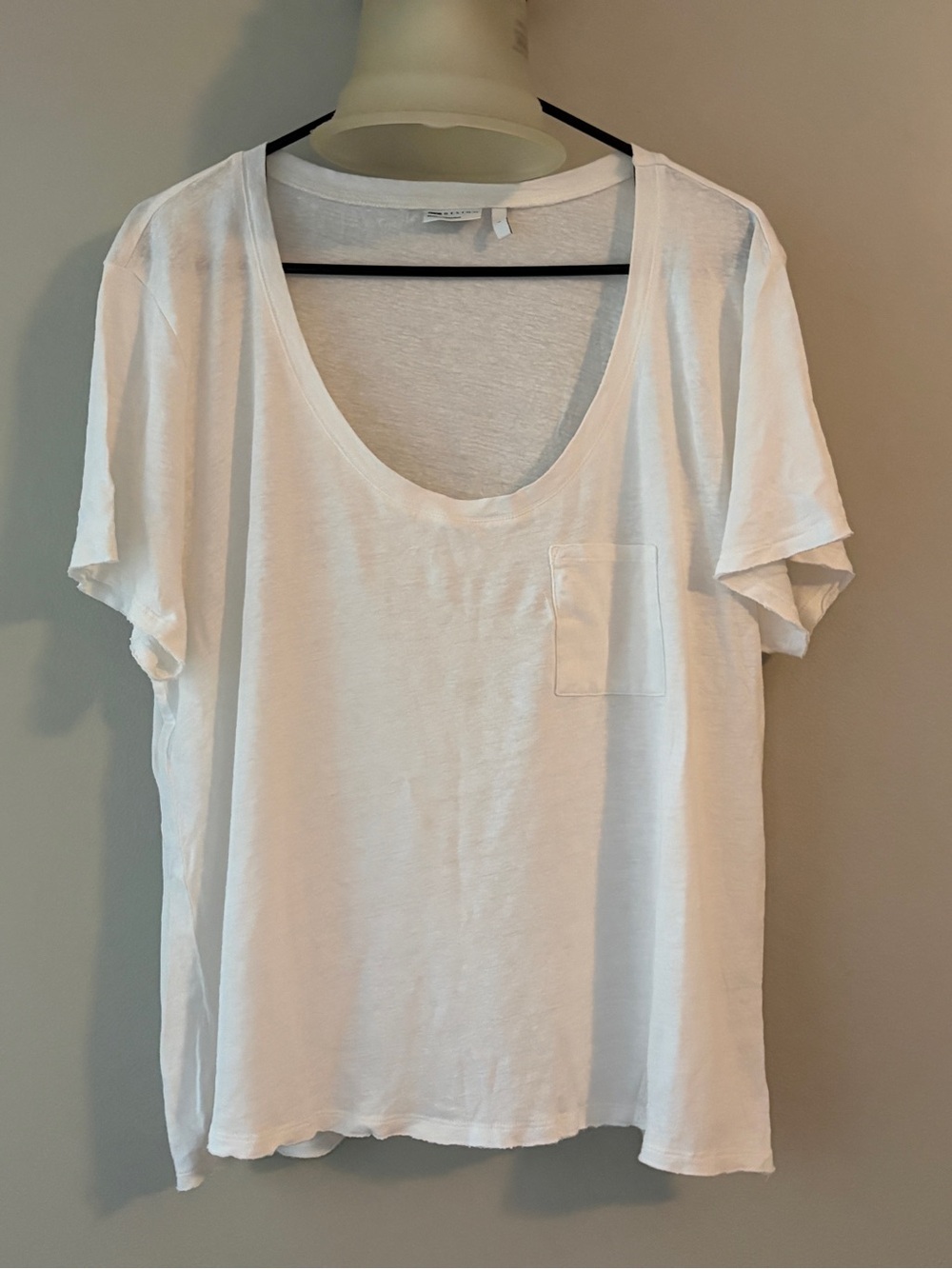 ASOS White Scoop Neck Pocket Tee